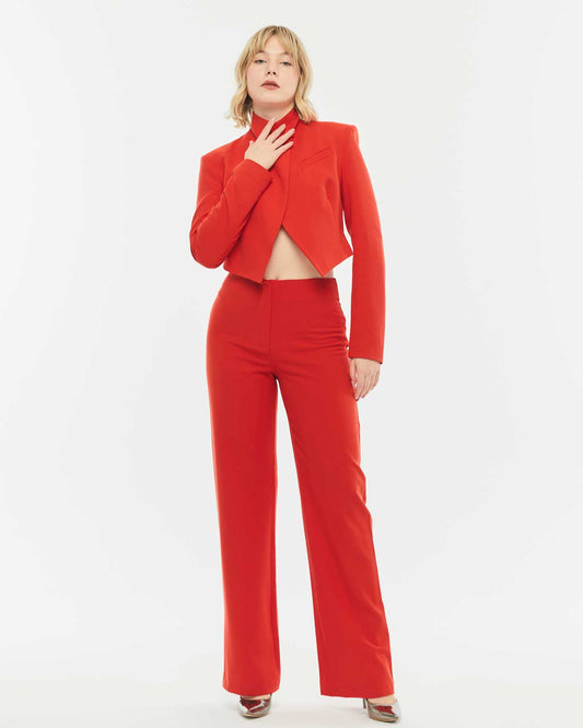 Red High West Trouser | BF Moda Fashion®