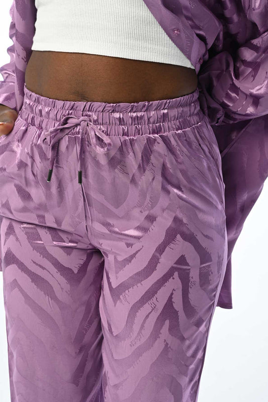 Luxurious Violet Satin Trousers | BF MODA FASHION®