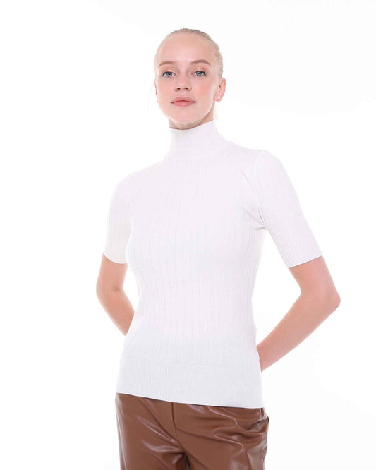 T-shirt i strik i silke og uld | BF Moda Fashion®