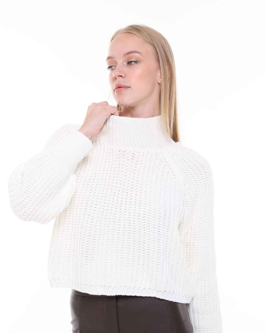 White Wool Blend Sweater | BF Moda Fashion®