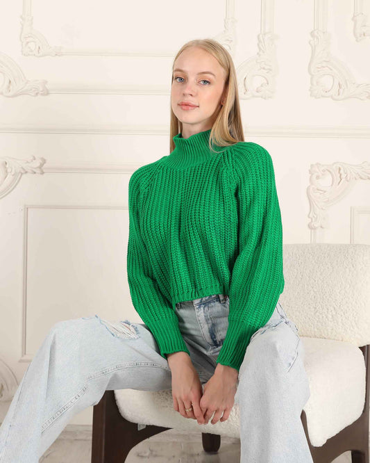 Green Wool Blend Sweater | BF Moda Fashion®